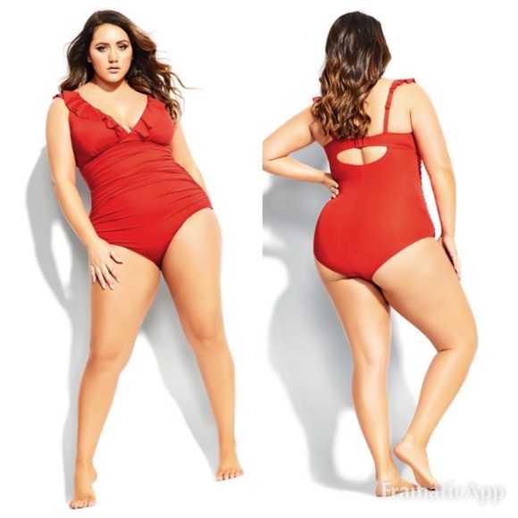 City Chic Other - NWT City Chic LINOSA 1 PC Ruched Swim Suit - Grenadine